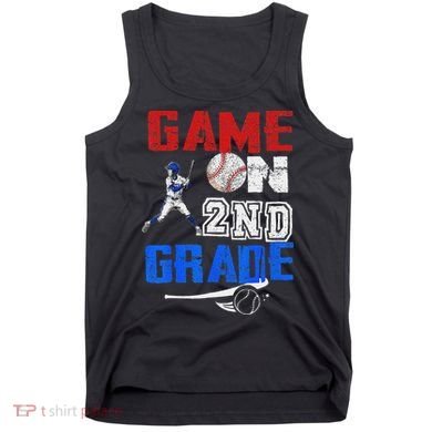 Game On 2nd Grade With Baseball Player First Day Of School Tank Top