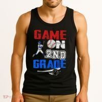 Game On 2nd Grade With Baseball Player First Day Of School Tank Top thumb 3