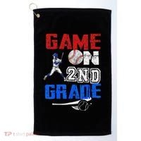 Game On 2nd Grade With Baseball Player First Day Of School Golf Towel thumb 0