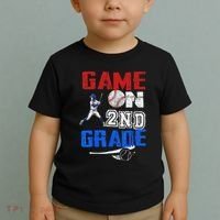 Game On 2nd Grade With Baseball Player First Day Of School Toddler T-Shirt thumb 2