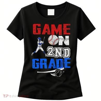 Game On 2nd Grade With Baseball Player First Day Of School Women's T-Shirt