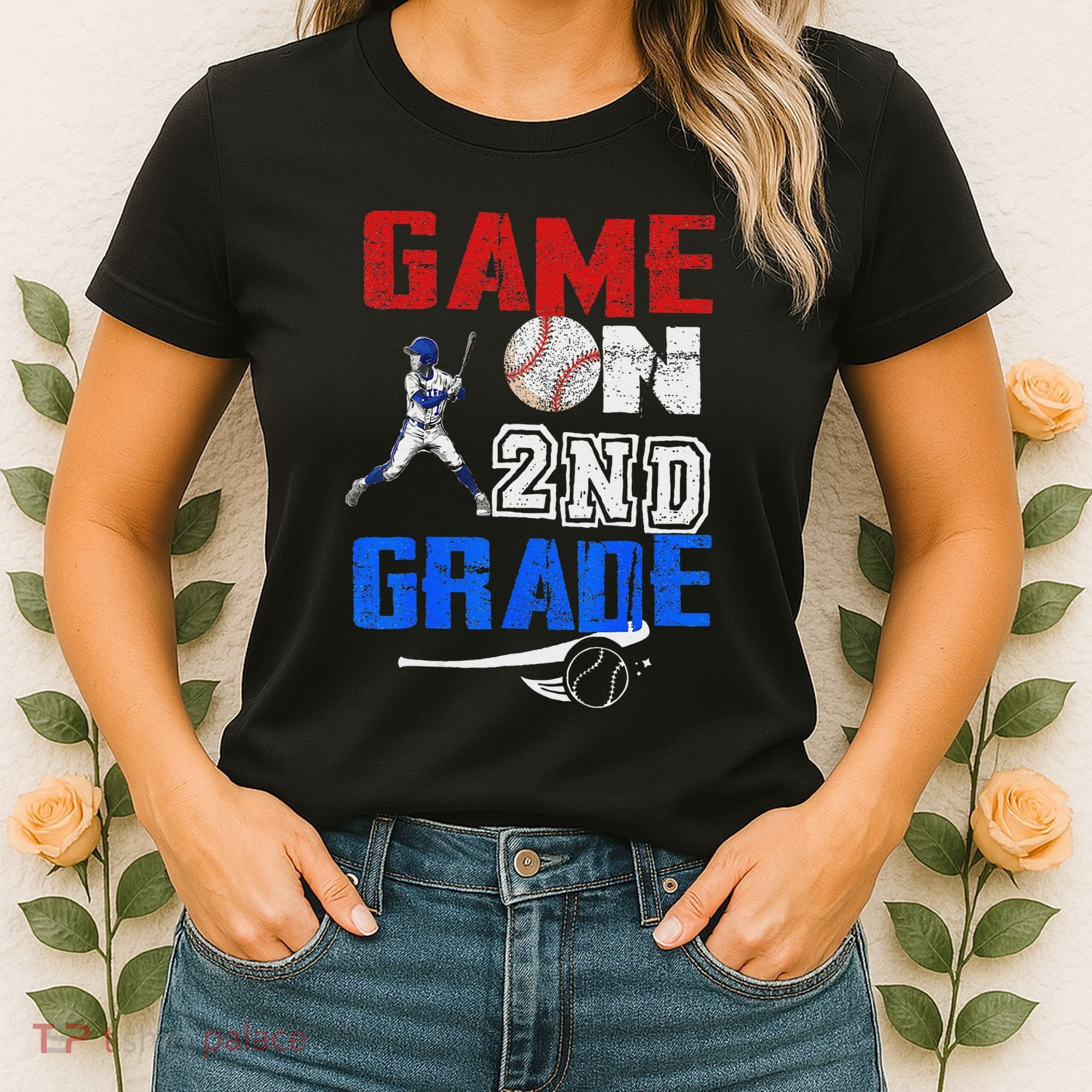 Game On 2nd Grade With Baseball Player First Day Of School Women's T-Shirt