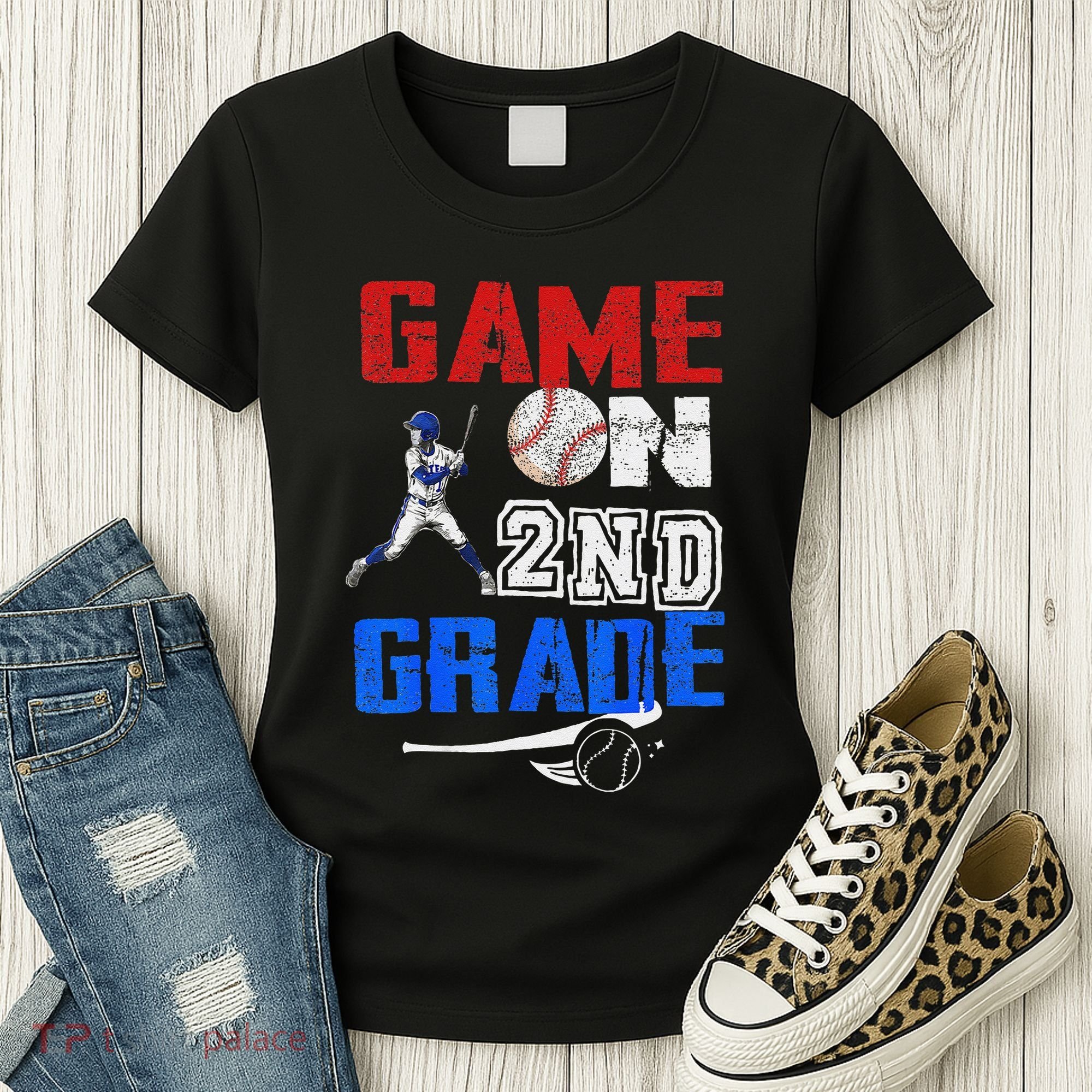 Game On 2nd Grade With Baseball Player First Day Of School Women's T-Shirt