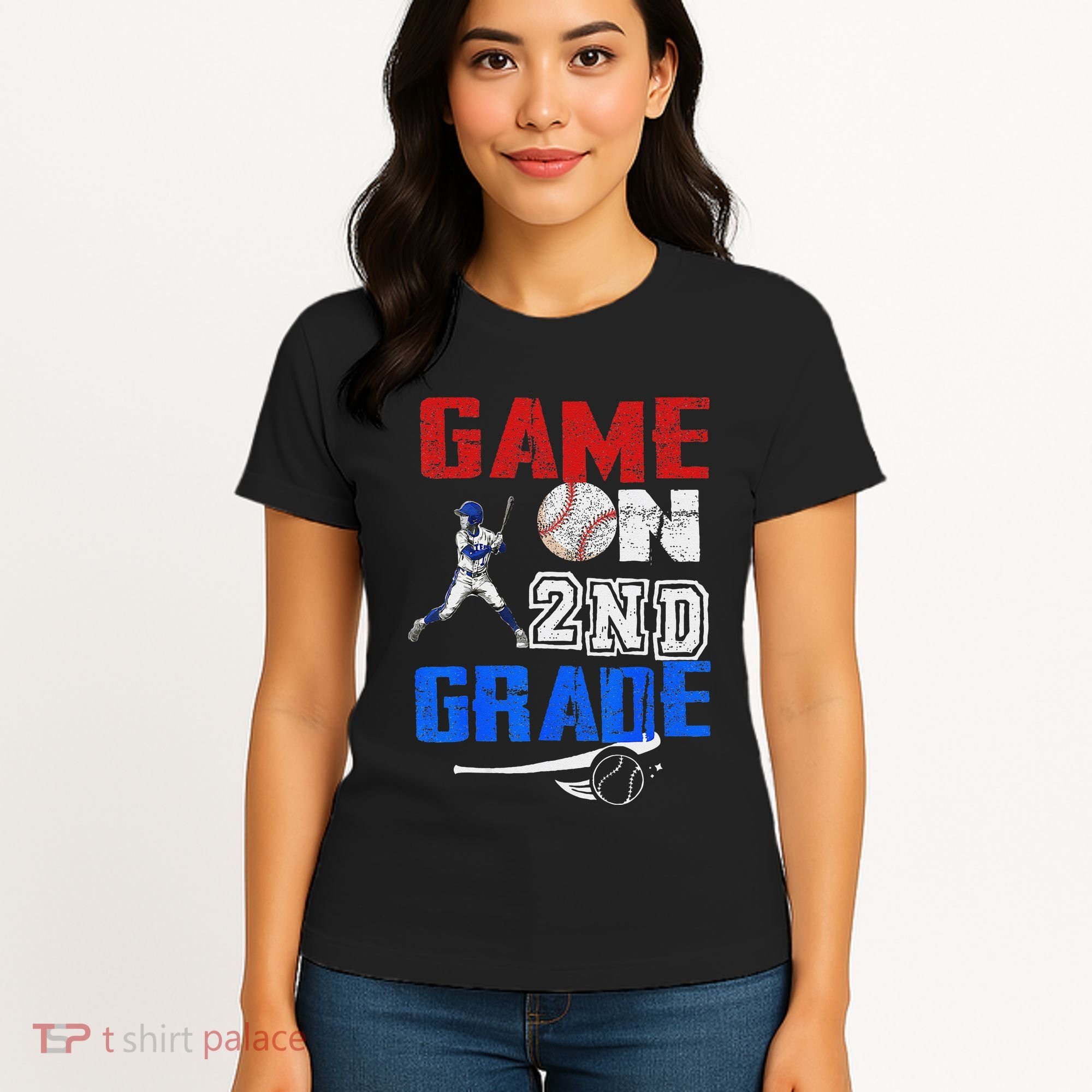 Game On 2nd Grade With Baseball Player First Day Of School Women's T-Shirt
