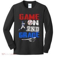 Game On 2nd Grade With Baseball Player First Day Of School Kids Long Sleeve Shirt thumb 0
