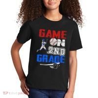 Game On 2nd Grade With Baseball Player First Day Of School Kids T-Shirt thumb 2