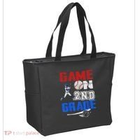 Game On 2nd Grade With Baseball Player First Day Of School Tote Bag thumb 2