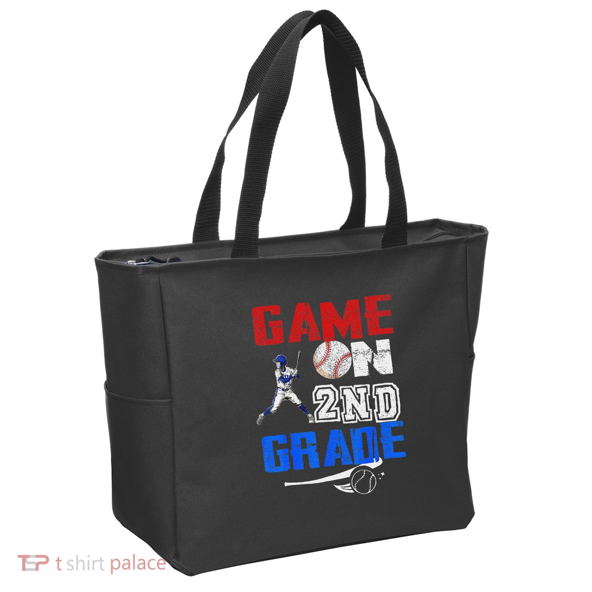 Game On 2nd Grade With Baseball Player First Day Of School Tote Bag