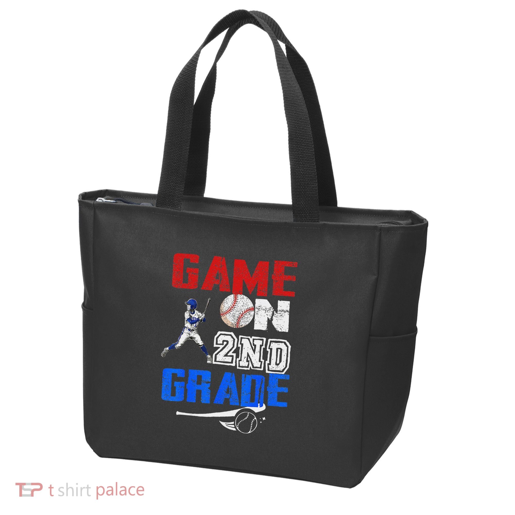 Game On 2nd Grade With Baseball Player First Day Of School Tote Bag
