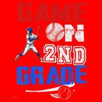 Game On 2nd Grade With Baseball Player First Day Of School Santa Hat thumb 1