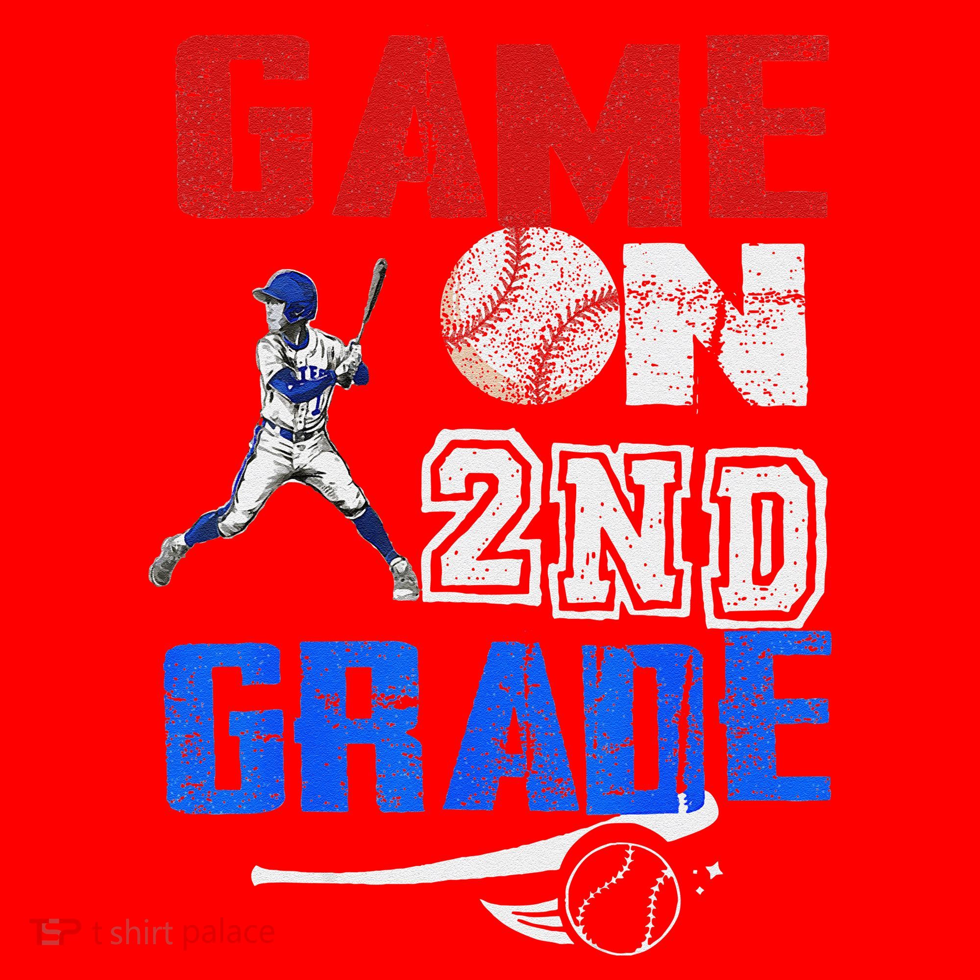 Game On 2nd Grade With Baseball Player First Day Of School Santa Hat