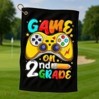 Game On 2nd Grade Back To School Gamer Golf Towel thumb 1