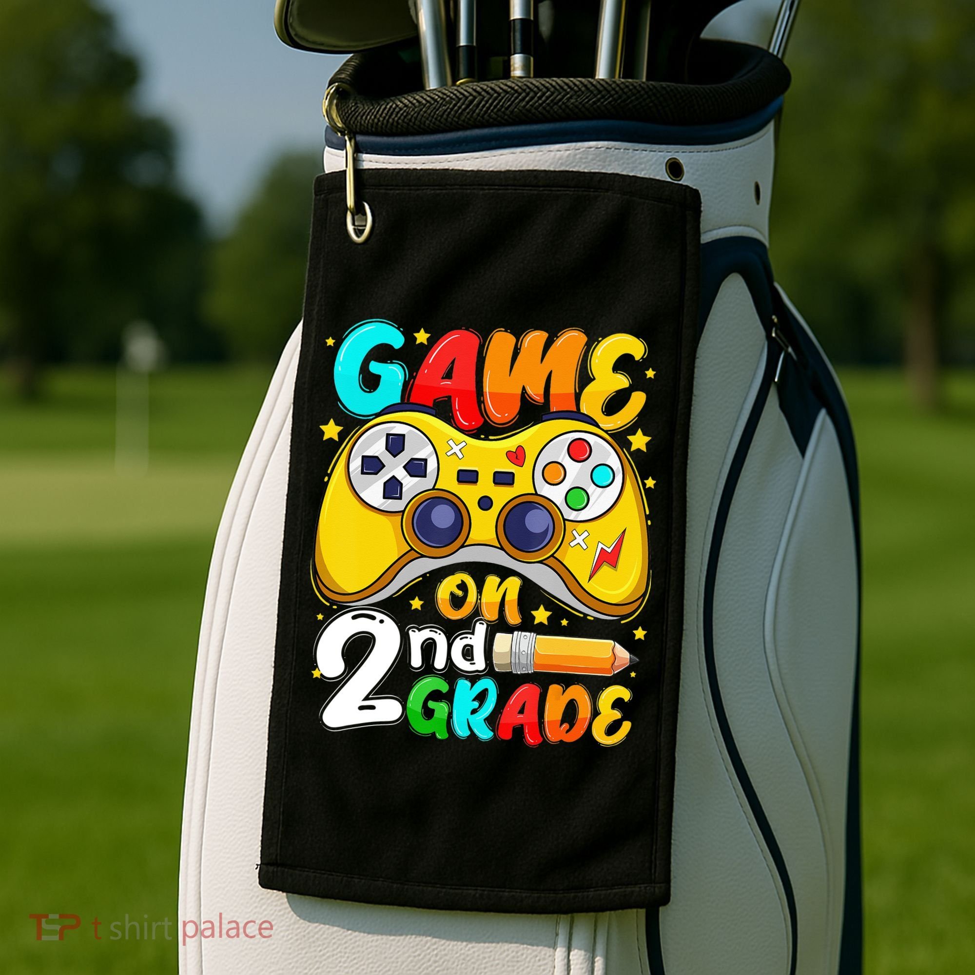 Game On 2nd Grade Back To School Gamer Golf Towel