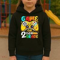 Game On 2nd Grade Back To School Gamer Kids Hoodie thumb 3