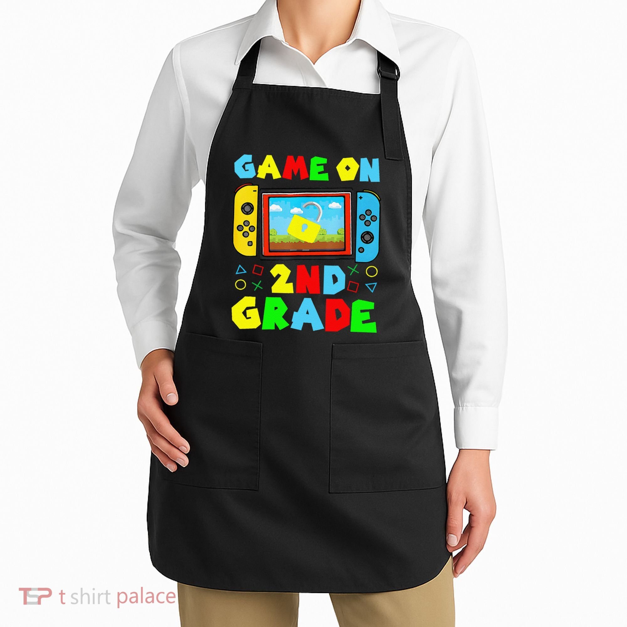 Game On 2nd Grade Back To School Funny Gamer Apron