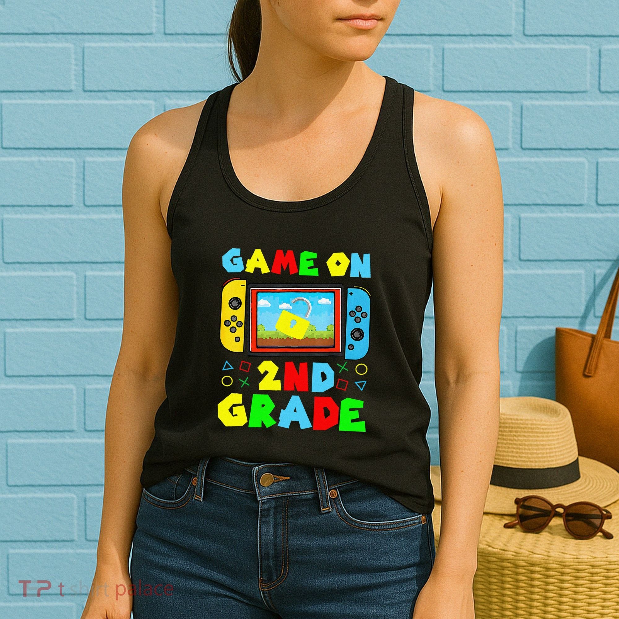 Game On 2nd Grade Back To School Funny Gamer Women's Tank Top