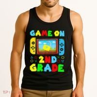 Game On 2nd Grade Back To School Funny Gamer Tank Top thumb 3