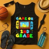 Game On 2nd Grade Back To School Funny Gamer Tank Top thumb 4