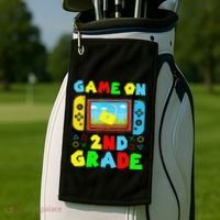 Game On 2nd Grade Back To School Funny Gamer Golf Towel thumb 2