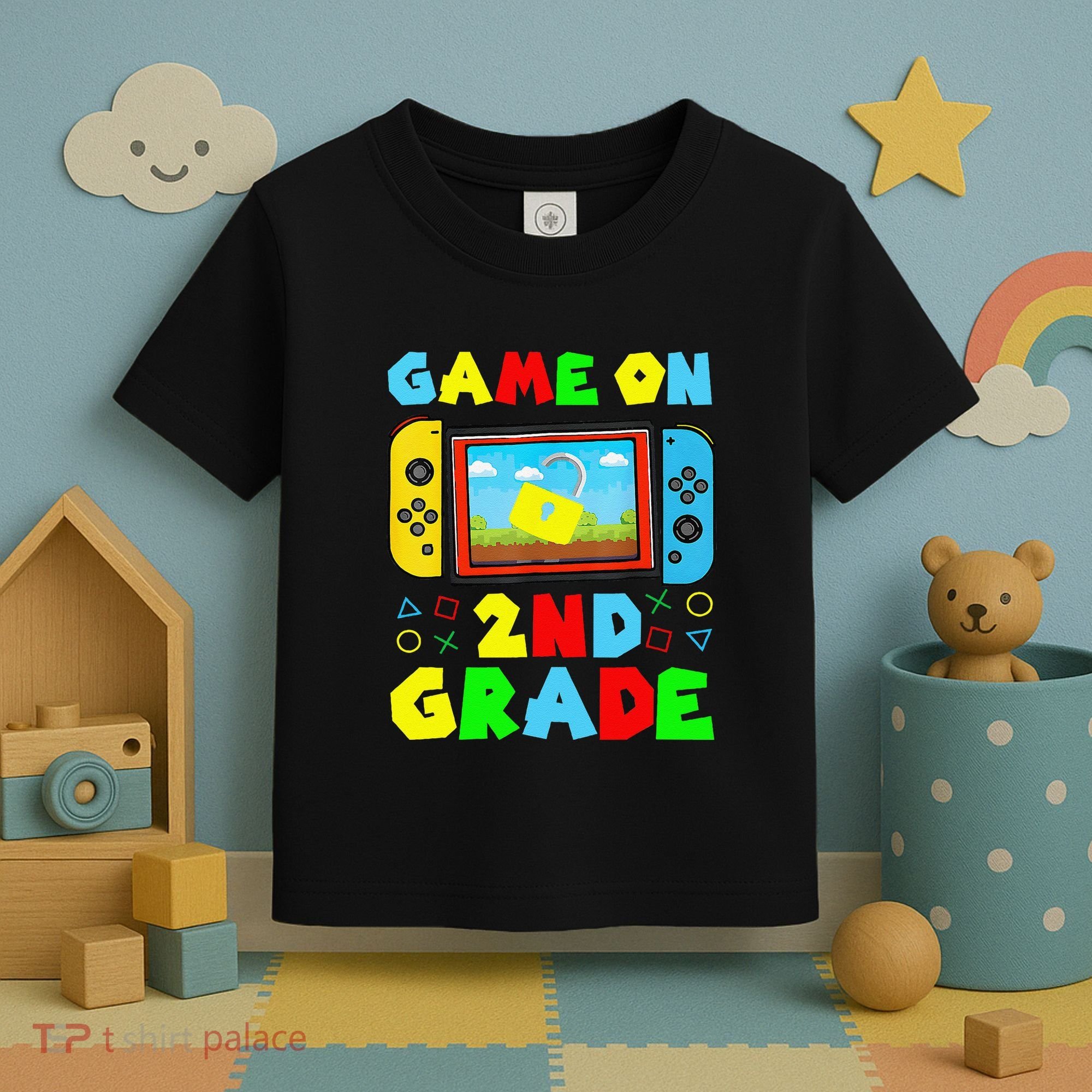 Game On 2nd Grade Back To School Funny Gamer Toddler T-Shirt