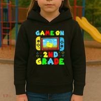 Game On 2nd Grade Back To School Funny Gamer Kids Hoodie thumb 3