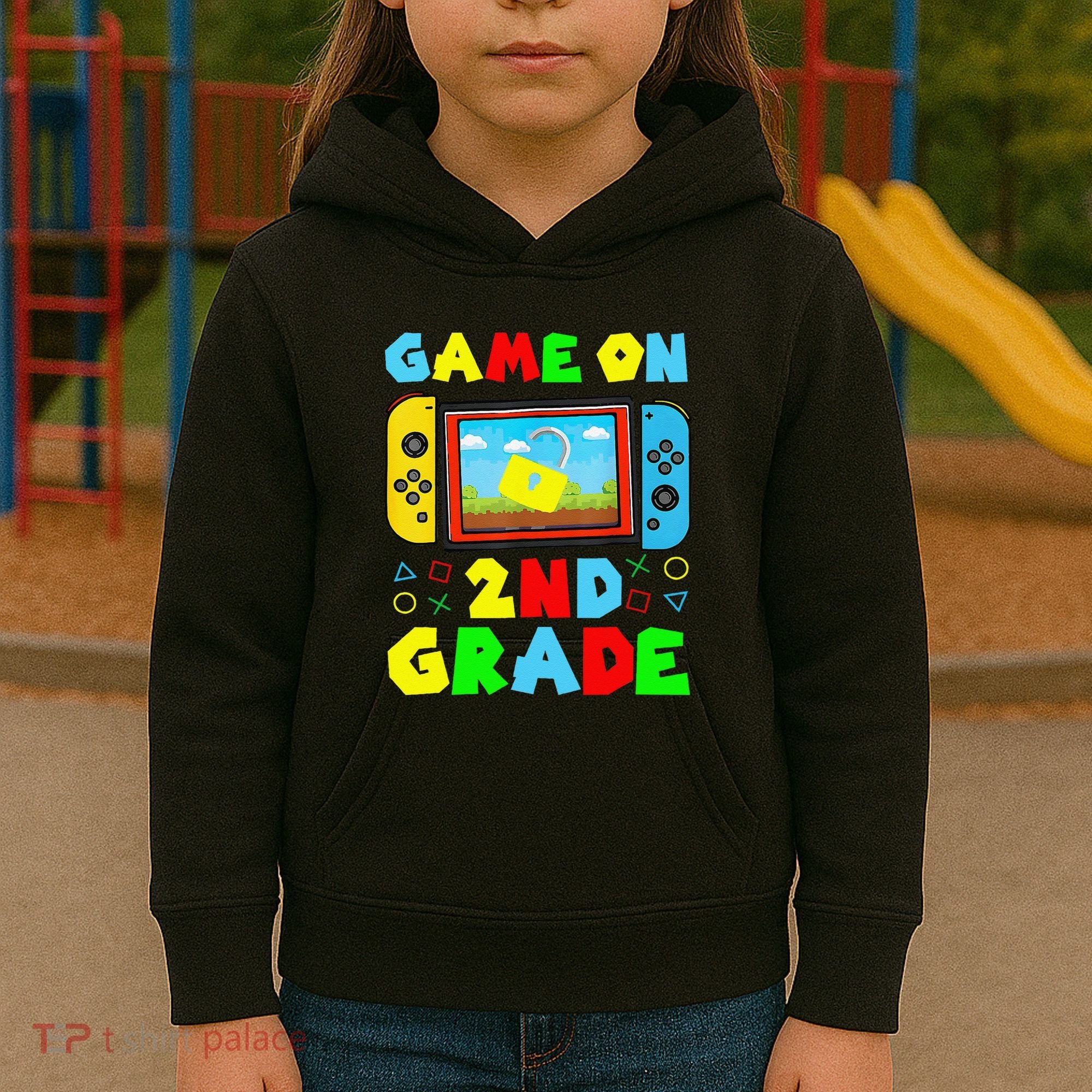 Game On 2nd Grade Back To School Funny Gamer Kids Hoodie