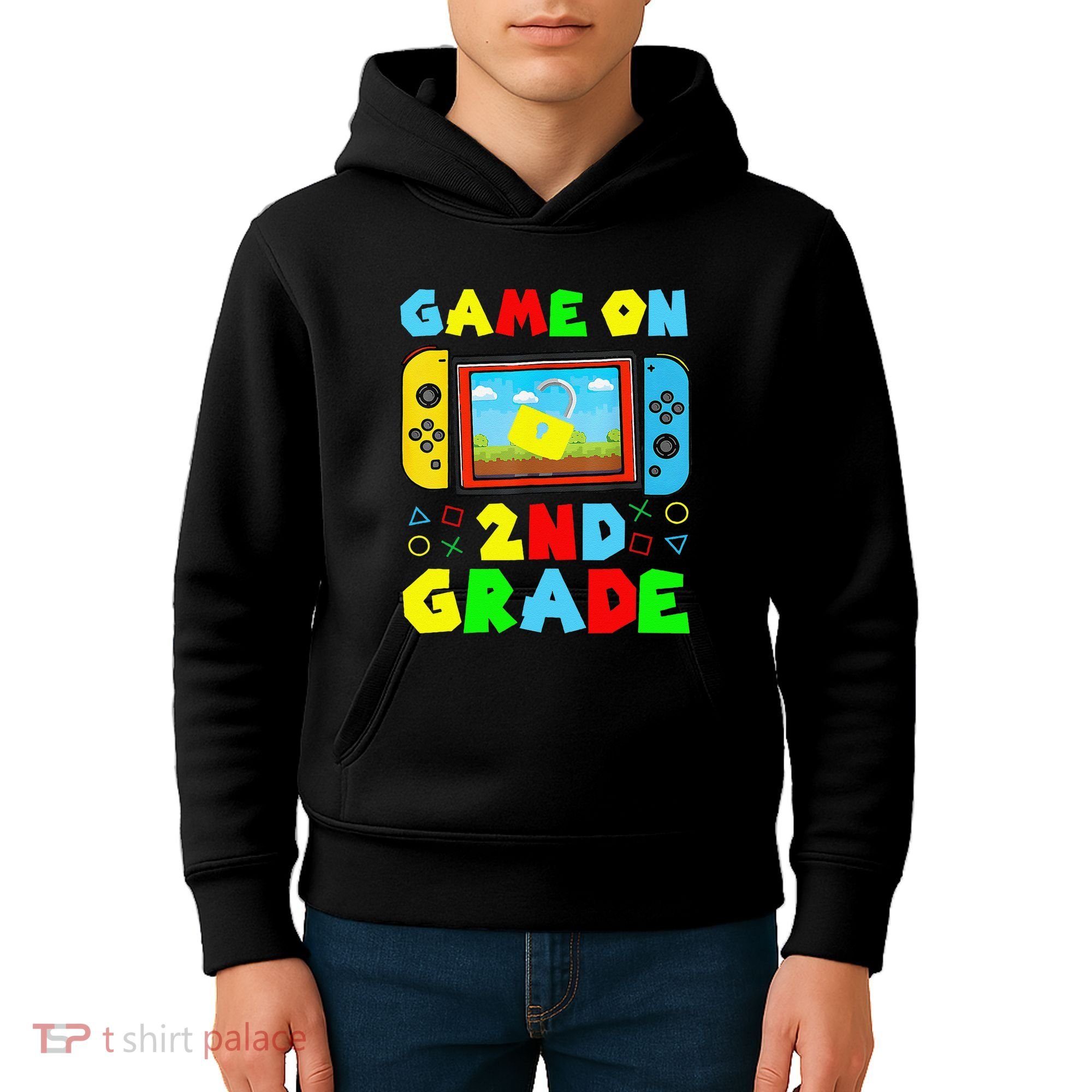 Game On 2nd Grade Back To School Funny Gamer Kids Hoodie