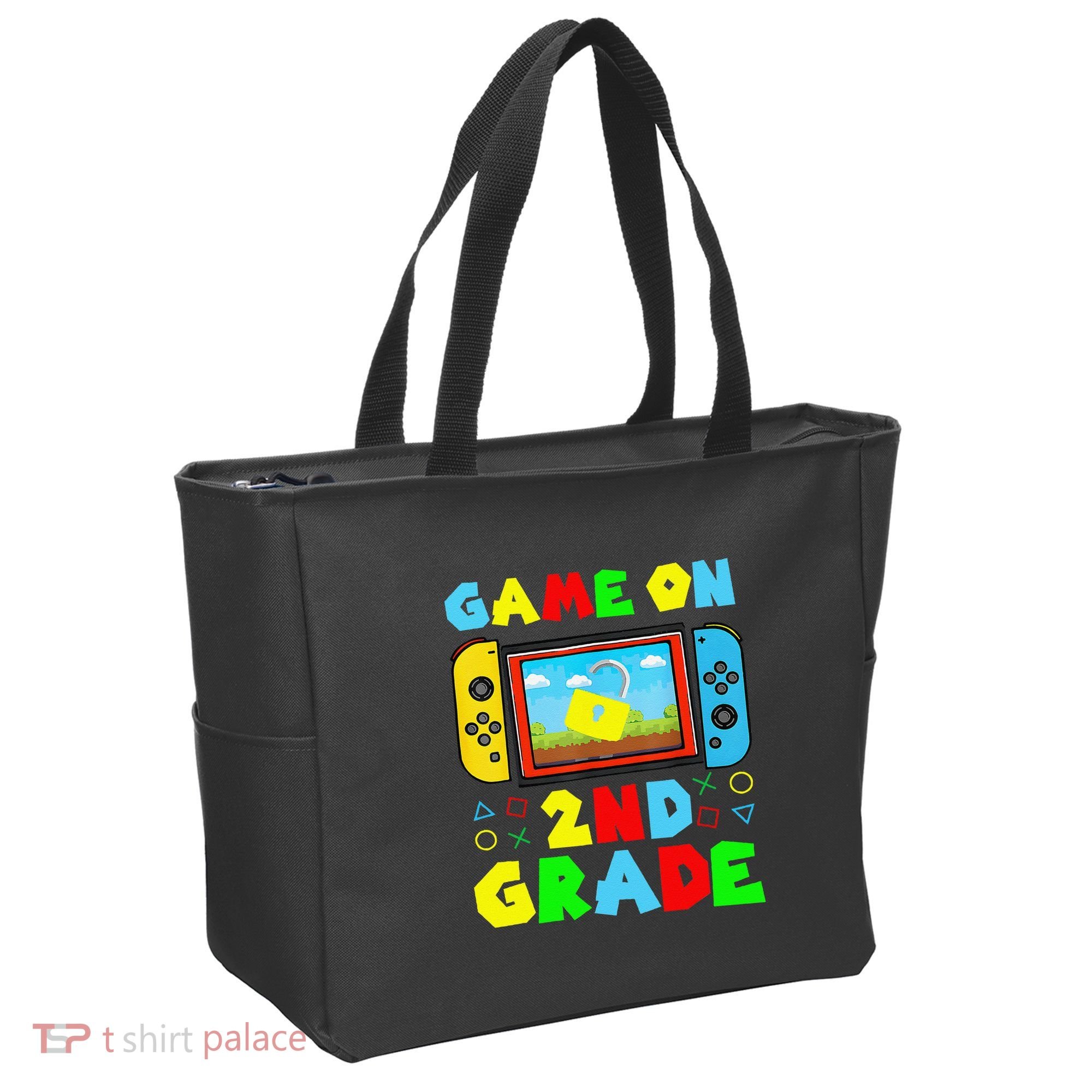 Game On 2nd Grade Back To School Funny Gamer Tote Bag