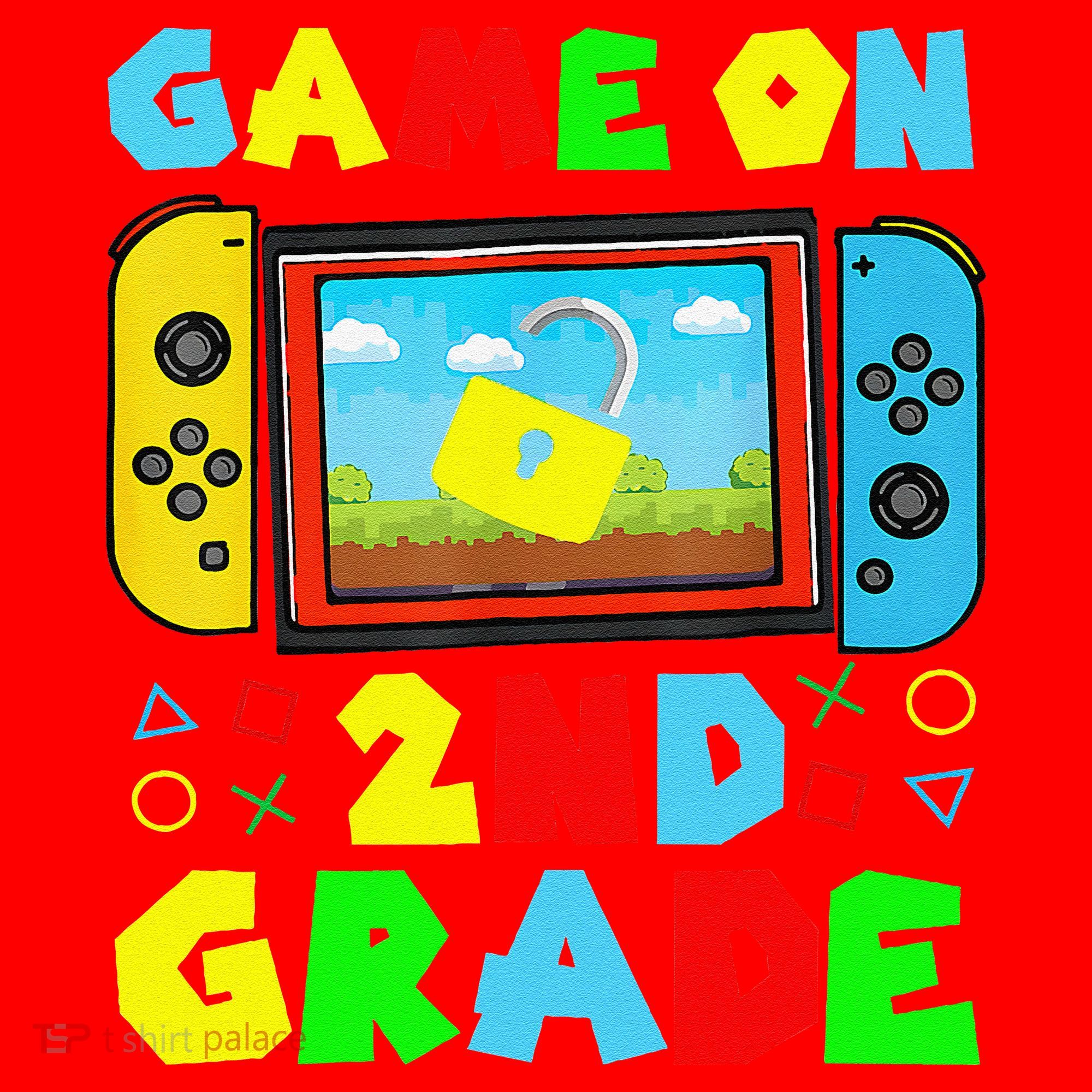 Game On 2nd Grade Back To School Funny Gamer Santa Hat