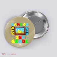 Game On 2nd Grade Back To School Funny Gamer Button thumb 0