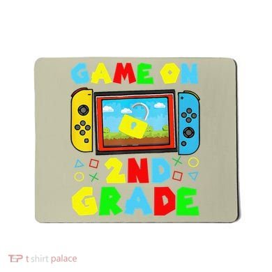 Game On 2nd Grade Back To School Funny Gamer Mousepad