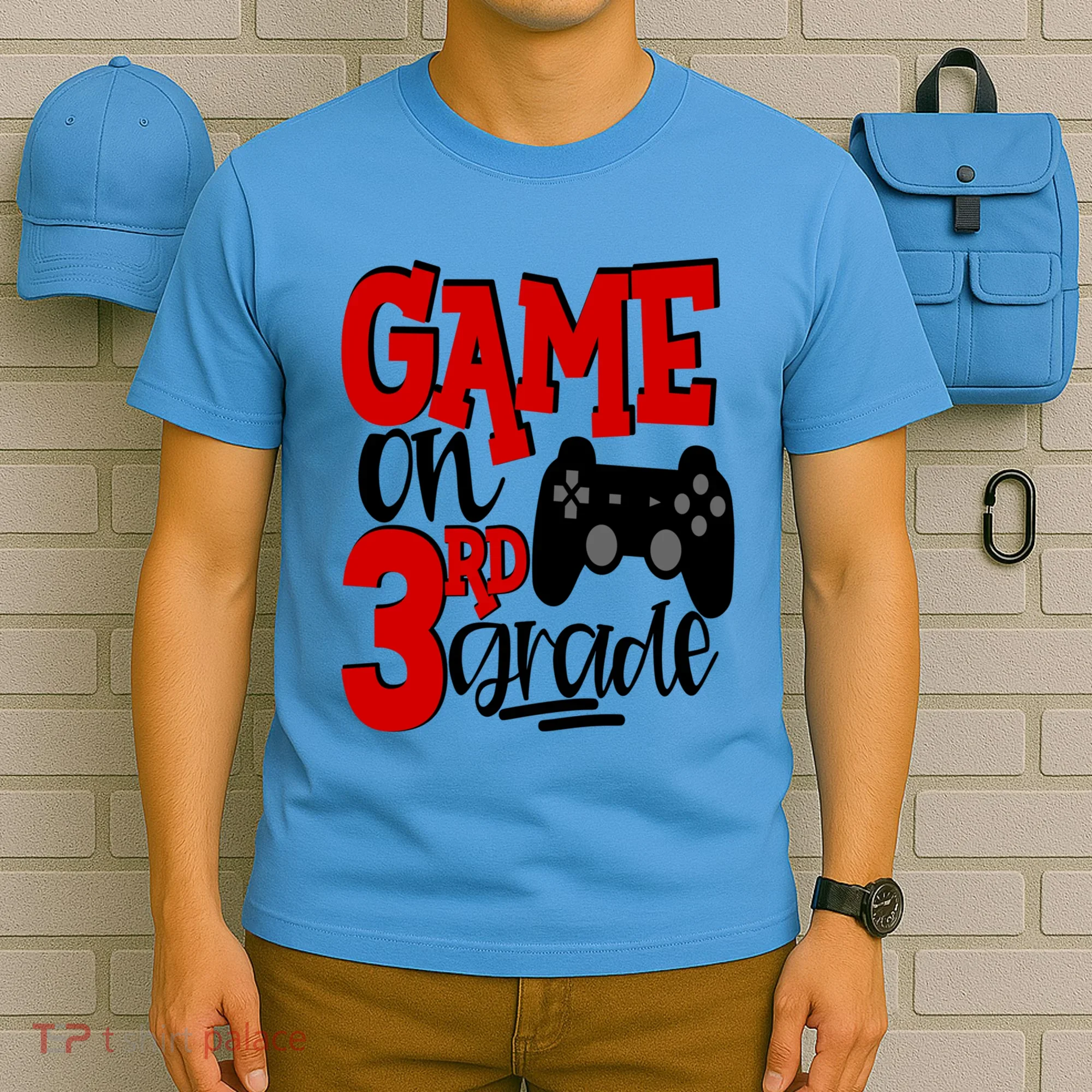Game On 3Rd Grade Back To School Gamer Third Cute Gift T-Shirt