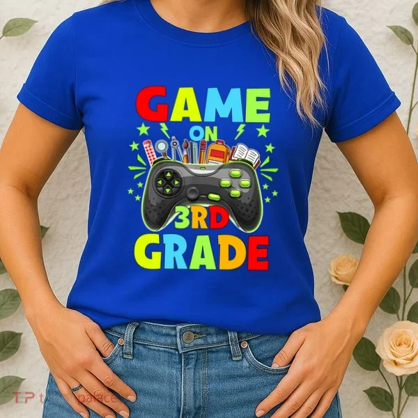 Game On 3Rd Grade Level Unlocked Video Game Gift Women's T-Shirt