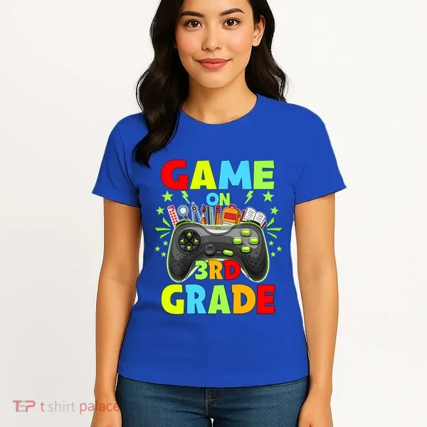 Game On 3Rd Grade Level Unlocked Video Game Gift Women's T-Shirt