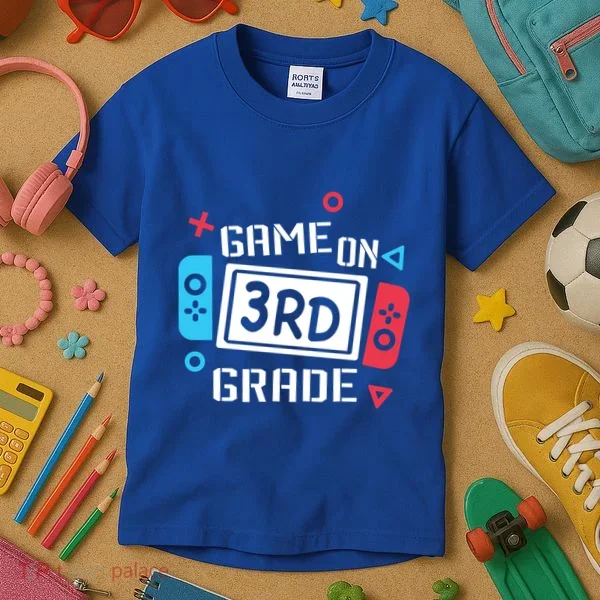 Game On 3Rd Grade Gift Third Grade Back To School Gift Kids T-Shirt
