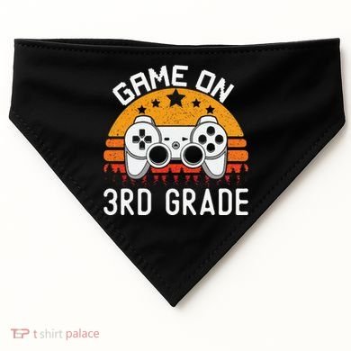 Game On 3rd Grade Back To School Third Grade Gamer USA-Made Doggie Bandana