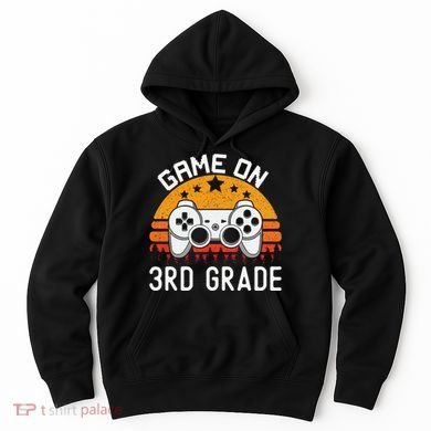 Game On 3rd Grade Back To School Third Grade Gamer Hoodie