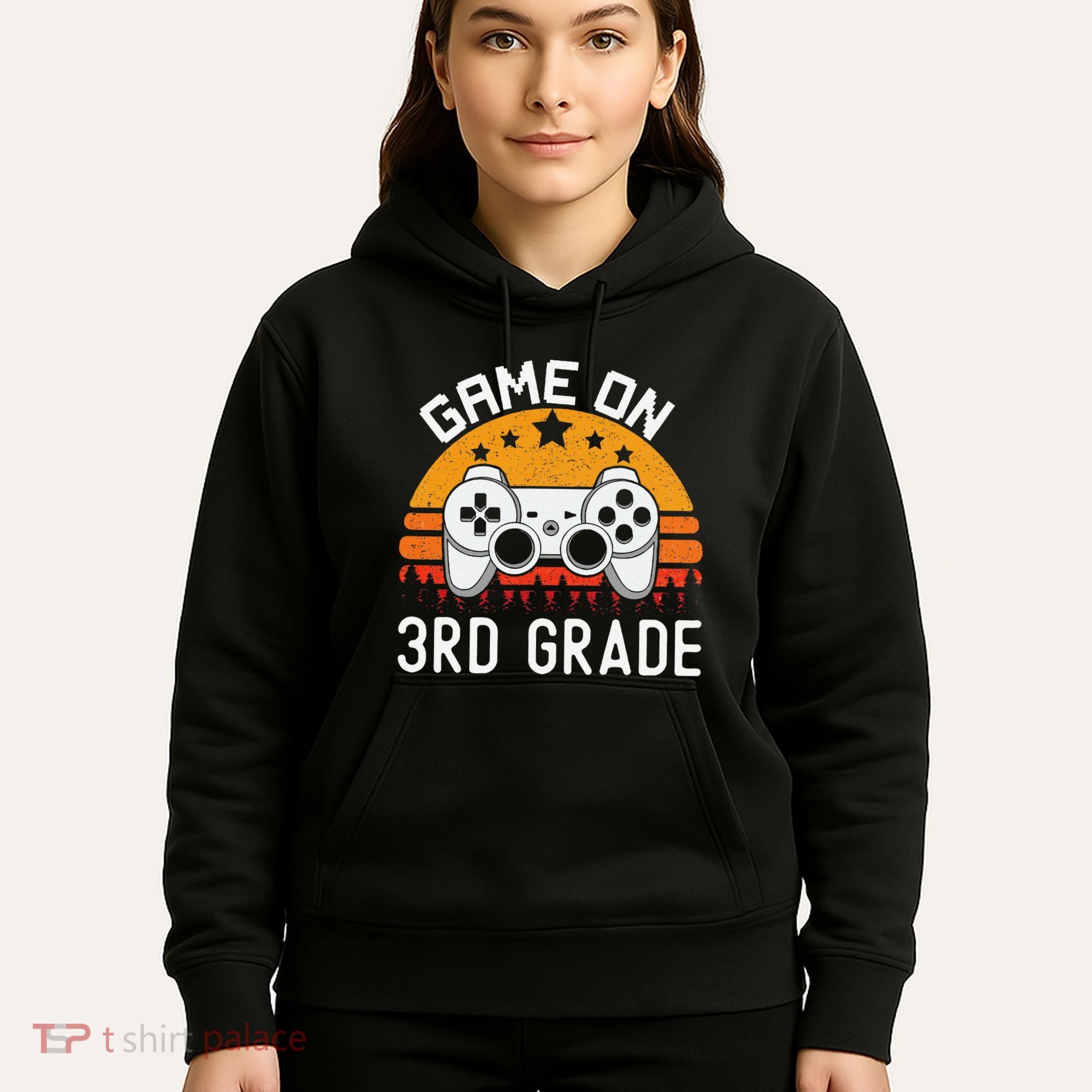 Game On 3rd Grade Back To School Third Grade Gamer Hoodie