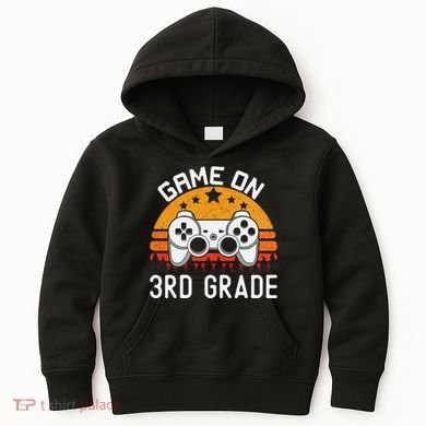 Game On 3rd Grade Back To School Third Grade Gamer Kids Hoodie
