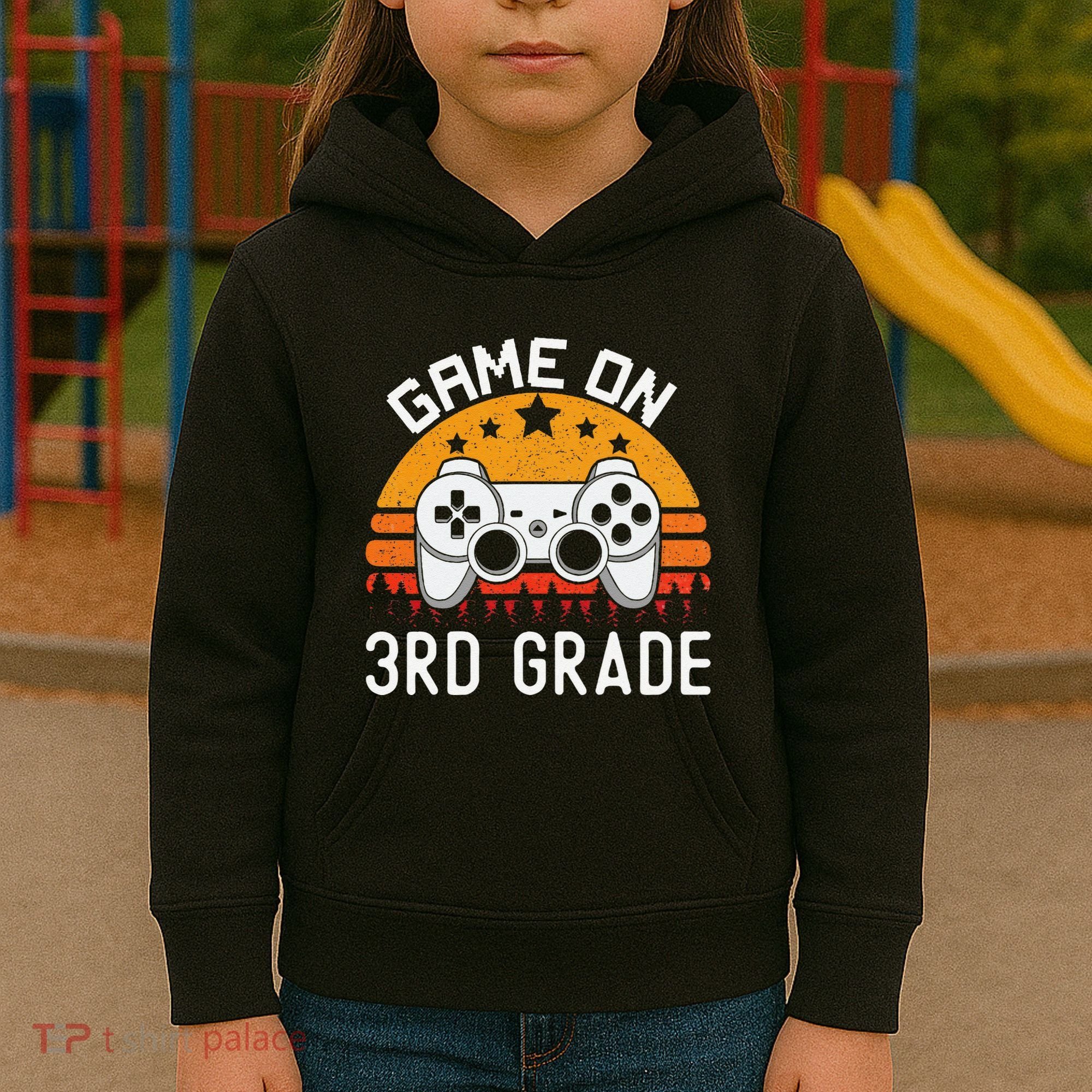 Game On 3rd Grade Back To School Third Grade Gamer Kids Hoodie