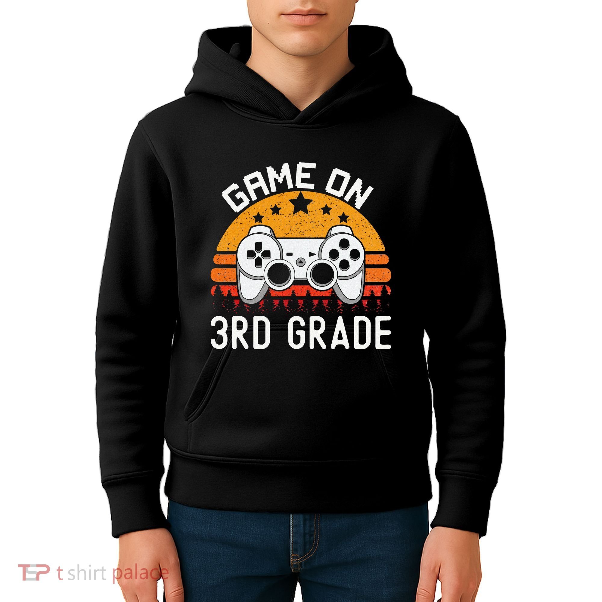 Game On 3rd Grade Back To School Third Grade Gamer Kids Hoodie