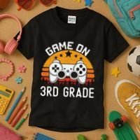 Game On 3rd Grade Back To School Third Grade Gamer Kids T-Shirt thumb 3