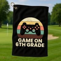 Game On 6Th Grade Video Game Back To School Student Gamer Cute Gift Golf Towel thumb 1