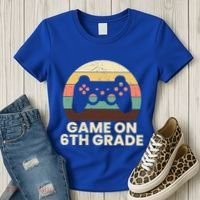 Game On 6Th Grade Video Game Back To School Student Gamer Cute Gift Women's T-Shirt thumb 3