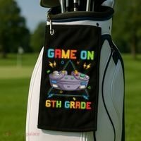 Game On 6Th Grade Funny Back To School 6Th Grade Video Games Gift Golf Towel thumb 2