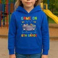 Game On 6Th Grade Funny Back To School 6Th Grade Video Games Gift Kids Hoodie thumb 3