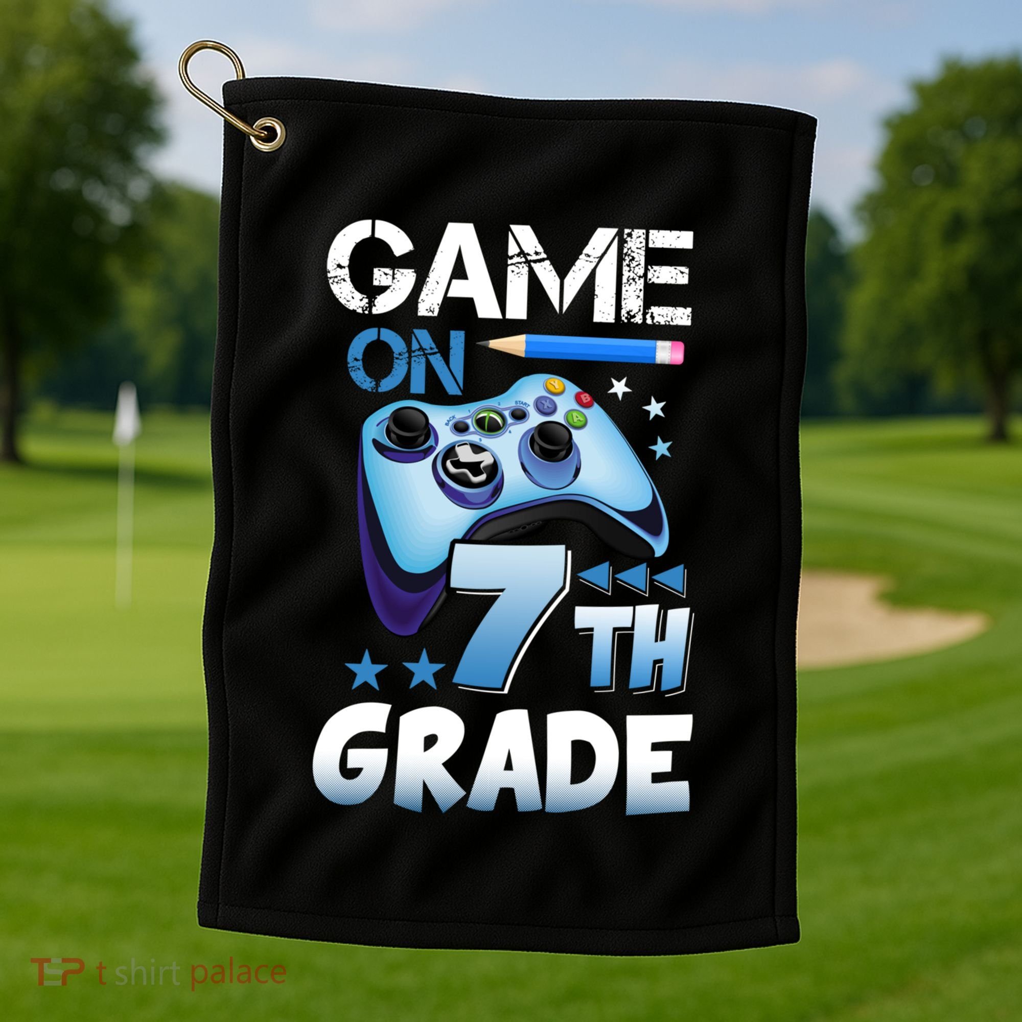 Game On 7Th Grade First Day Gamer Back To School Gift Golf Towel