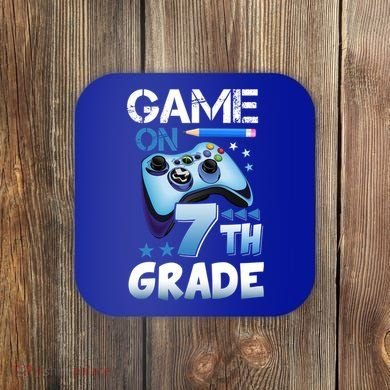 Game On 7Th Grade First Day Gamer Back To School Gift Coaster