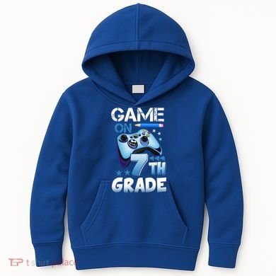 Game On 7Th Grade First Day Gamer Back To School Gift Kids Hoodie