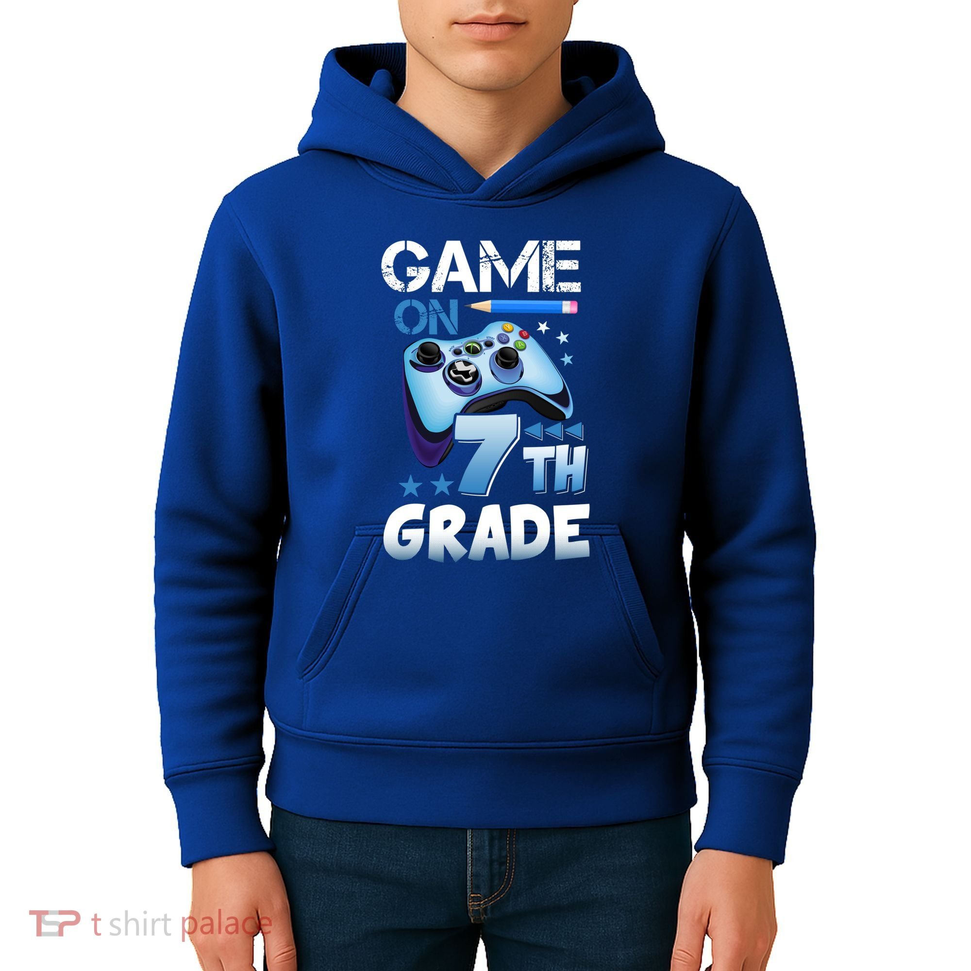 Game On 7Th Grade First Day Gamer Back To School Gift Kids Hoodie